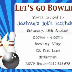 Legit Bowling Birthday Party Invitations Template Invite