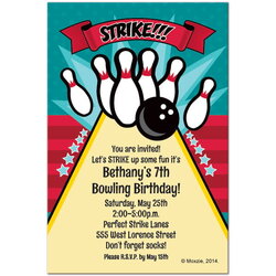 Free Printable Bowling Birthday Invitations Design Party Invitation Template Templates Invite Wording Cards