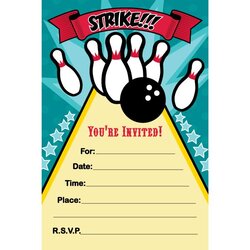 Out Of This World Bowling Party Invitations Inch Count Invite Template Templates