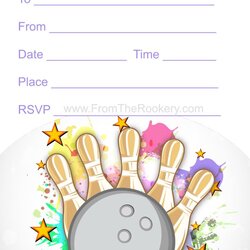 Eminent Free Printable Bowling Invitations Birthday Party Invitation Invites Templates Girls Kids Template