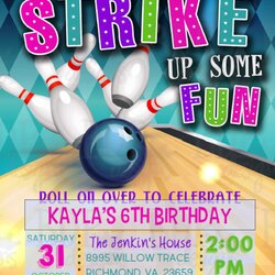 Swell Bowling Party Invitation Birthday