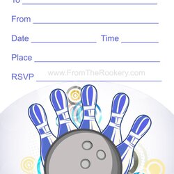 Admirable Free Printable Bowling Birthday Party Invitations Templates