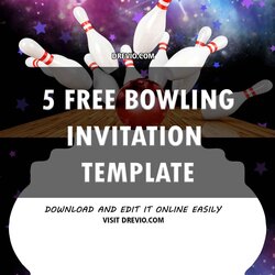 Worthy Free Printable Amazing Bowling Birthday Invitation Template