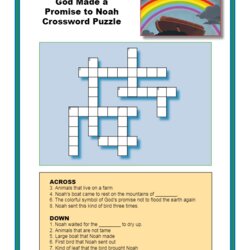 Preeminent God Made Promise To Noah Crossword Puzzle Bible Image