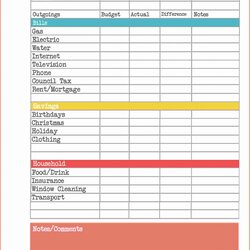 Out Of This World Printable Family Budget Free Spreadsheet Excel Basic Home Monthly Template Household