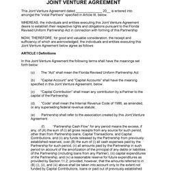 Capital Joint Venture Agreement Template Lab Letter Undertaking