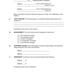 Smashing Free Joint Venture Agreement Template Word