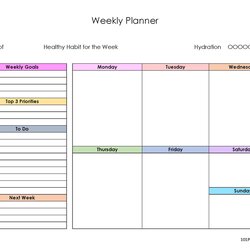 Fine Weekly Planner Color