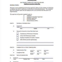 Free Sample Employee Action Plan Templates In Corrective Template