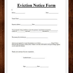 Preeminent Free Printable Eviction Notice Template