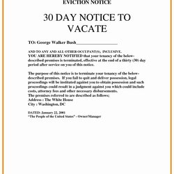 Free Eviction Notice Template Letter Vacate Printable Form Family Member California Tenant Sample Templates