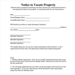 Free Eviction Notice Templates Excel Formats Vacate Template Property Written Rental Business Word Google