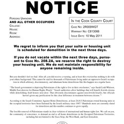Eviction Notices Free Printable Documents