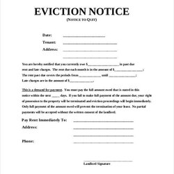 Free Printable Blank Eviction Notice World Holiday