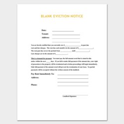 Fine Blank Eviction Notice Form Free Word Templates Tenant Letter