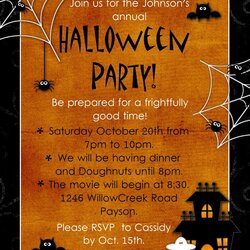 Sterling Halloween Invitation Template Free Invitations Party Printable