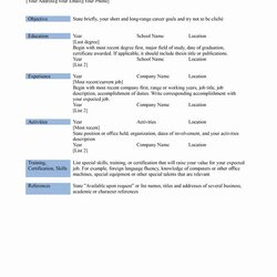 Resume Template On Word Unique Best Formidable