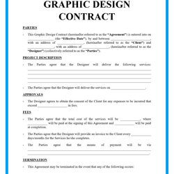 Cool Free Graphic Design Contract Template Printable Templates