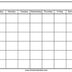 High Quality Blank Calendar Printable Template Pages