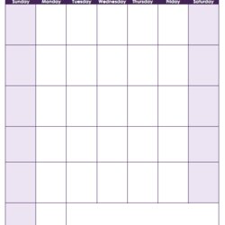 Blank Calendar Template Free Printable Calendars By Portrait Sunday Week Days Orientation Purple