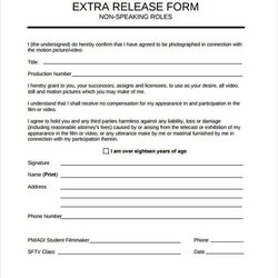 Supreme Free Film Release Forms In Ms Word Form Example Extras Extra
