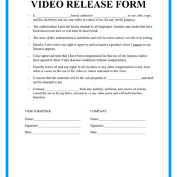 Superior Free Video Release Form Templates Contracts