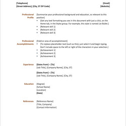 Matchless Simple Resume Template Microsoft Word Pray