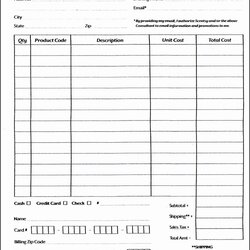 Terrific Order Form Printable Blank Forms Fundraiser Template Templates Elegant Invoice Realty Resume