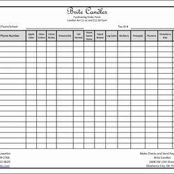Swell Printable Fundraiser Order Form Template Templates Free Best Of