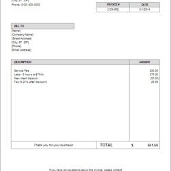 Very Good Basic Invoice Template Excel Invoices Later