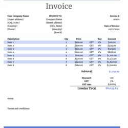 Swell Blank Invoice Template Free