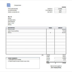 Excel Invoice Templates Word Google Docs Apple Pages Template Free