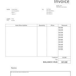 Superior Free Blank Invoice Templates Fit