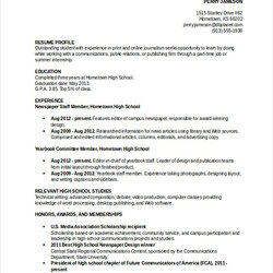 Terrific High School Resume Templates Examples Samples Format Resumes Width