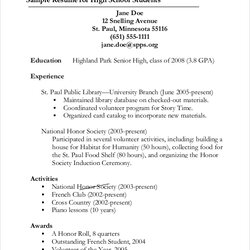 Sterling High School Graduate Resume Template Printable Porn For With No Experience