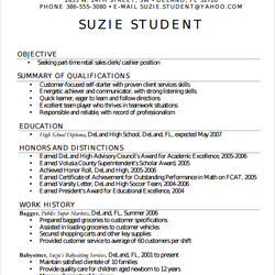 Free Sample High School Resume Templates In Ms Word Examples Students Student Template Simple Resumes