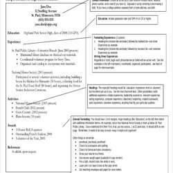 Brilliant Free Sample High School Student Resume Templates In Ms Word Example
