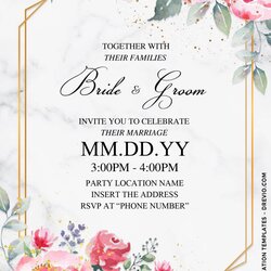 Very Good Free Dusty Rose Wedding Invitation Template For Word Download Marriage Enchanted Roses Templates