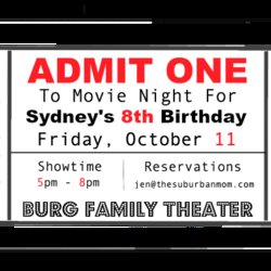 Outstanding Movie Birthday Party Ideas Decorations The Suburban Mom Invitation Ticket Invitations