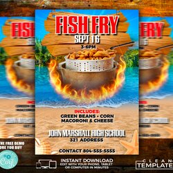 Fish Fry Flyer Edit Online Digital Printable Do It Yourself