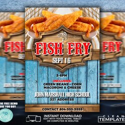 Magnificent Fish Fry Flyer Edit Online Digital Printable Do It Yourself