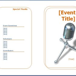 Download Free Event Program Template Word Software Half