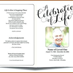 Superb Celebration Of Life Template Publisher Resume Examples Announcement Free Program