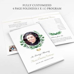 Celebration Of Life Program Digital Printable Template Folded Funerals Custom Funeral Programs