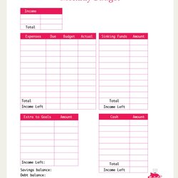 Superb Free Monthly Budget Template Simple Templates Cute Bills Printable Effective Easy Most Will Make