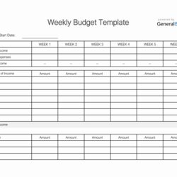 Very Good Excel Weekly Budget Template