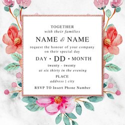 Magnificent Festive Floral Wedding Invitation Templates Editable With Microsoft