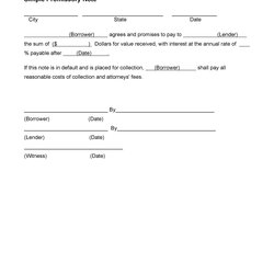 Superb Printable Promissory Note Form Free Template