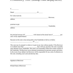 Terrific Free Promissory Note Templates Forms Word Template Kb