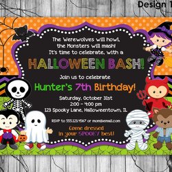Preeminent Halloween Birthday Invitation Printable Kids Party Invitations Costume Custom Invite Template